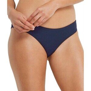 NWOT Milea 16 Mini Rib Mid Rise Bikini Swim Bottom Navy Ink 120374